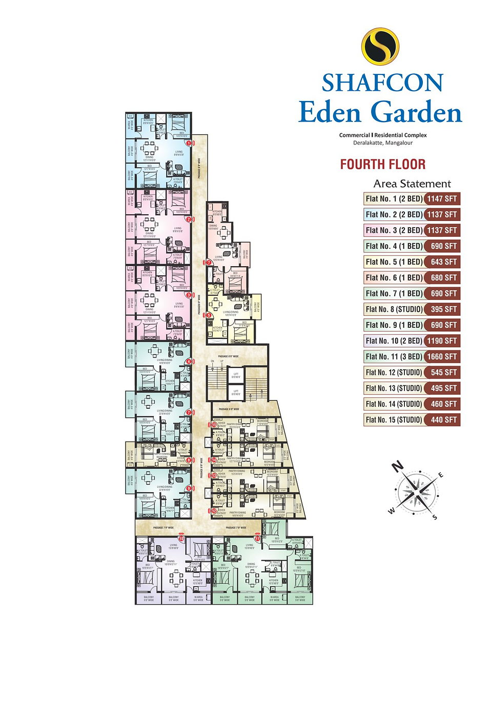 Shafcon Eden Garden 1 fourth floor plan
