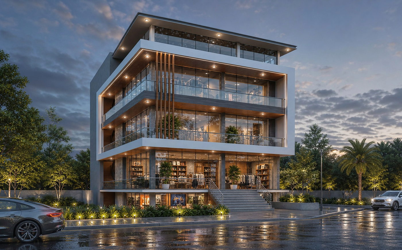 Shafcon Emporium commercial glass facade