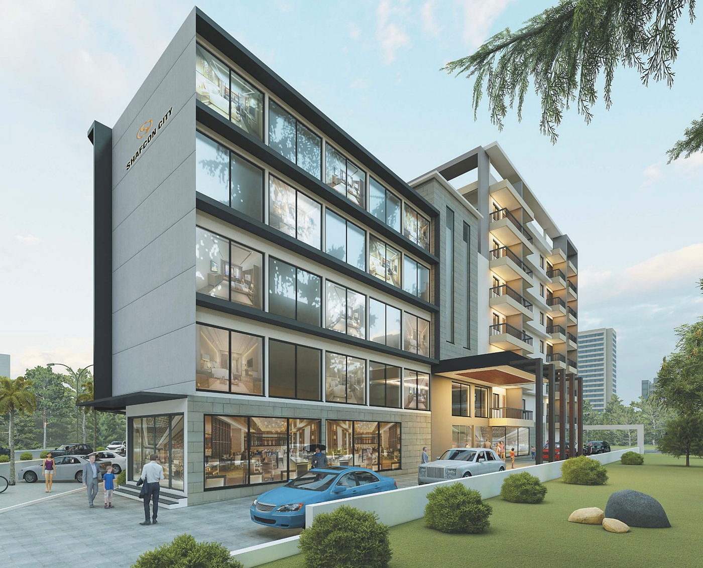 Shafcon City rear building render